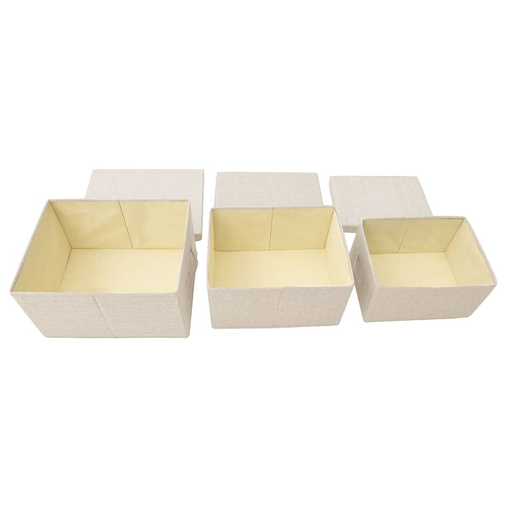 3-delige Opbergboxenset stapelbaar stof crèmekleurig is nu te koop bij PeponiXL, paradijselijk wonen!