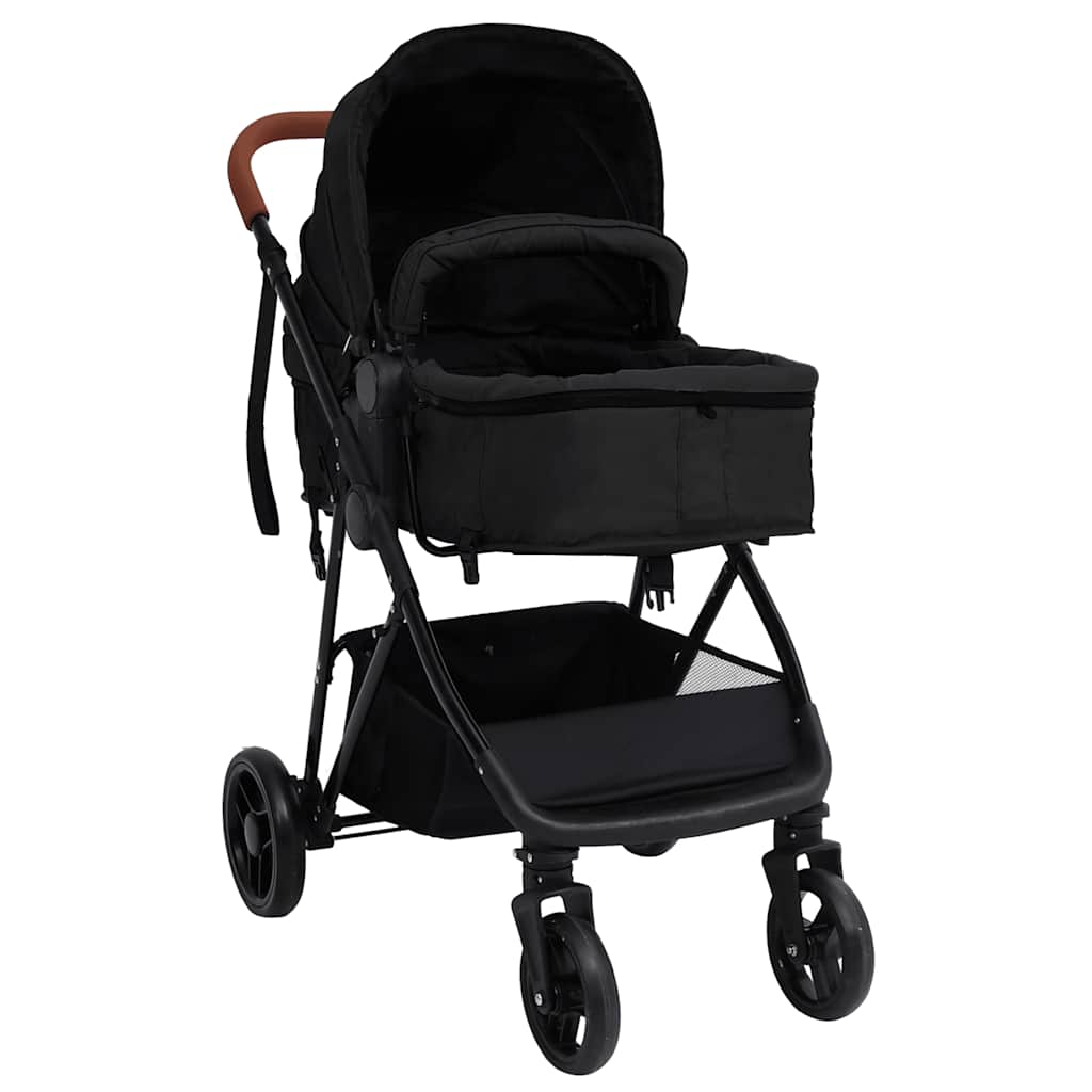 Kinderwagen 3-in-1 staal antracietkleurig en zwart is nu te koop bij PeponiXL, paradijselijk wonen!
