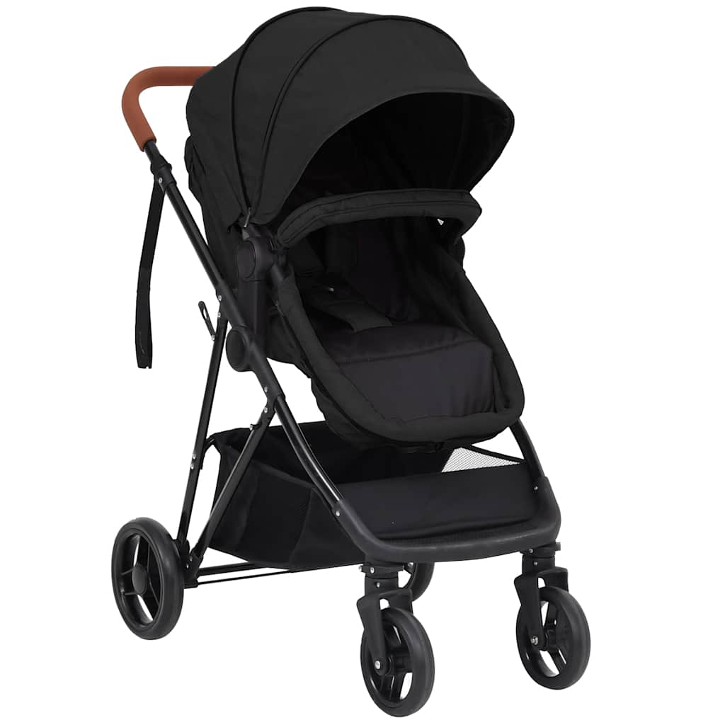 Kinderwagen 3-in-1 staal antracietkleurig en zwart is nu te koop bij PeponiXL, paradijselijk wonen!