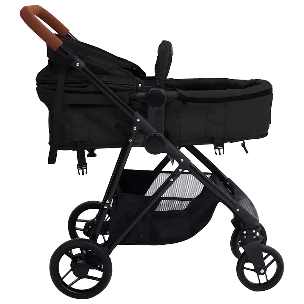 Kinderwagen 3-in-1 staal antracietkleurig en zwart is nu te koop bij PeponiXL, paradijselijk wonen!