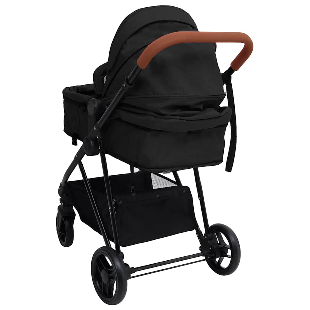 Kinderwagen 3-in-1 staal antracietkleurig en zwart is nu te koop bij PeponiXL, paradijselijk wonen!