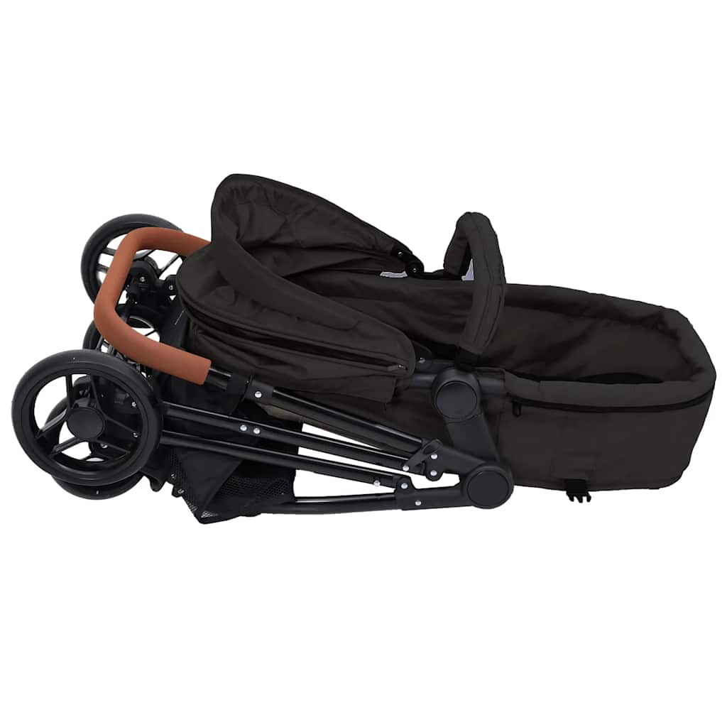 Kinderwagen 3-in-1 staal antracietkleurig en zwart is nu te koop bij PeponiXL, paradijselijk wonen!