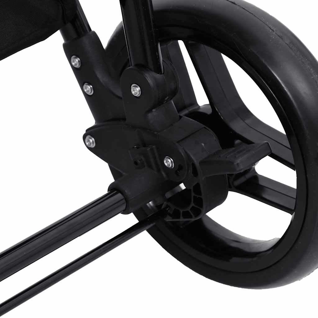 Kinderwagen 2-in-1 staal lichtgrijs en zwart is nu te koop bij PeponiXL, paradijselijk wonen!