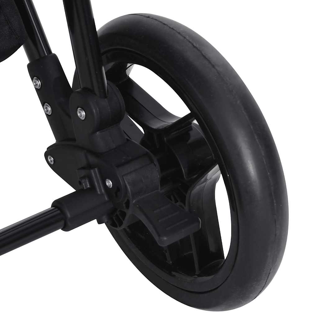 Kinderwagen 2-in-1 staal antracietkleurig en zwart is nu te koop bij PeponiXL, paradijselijk wonen!