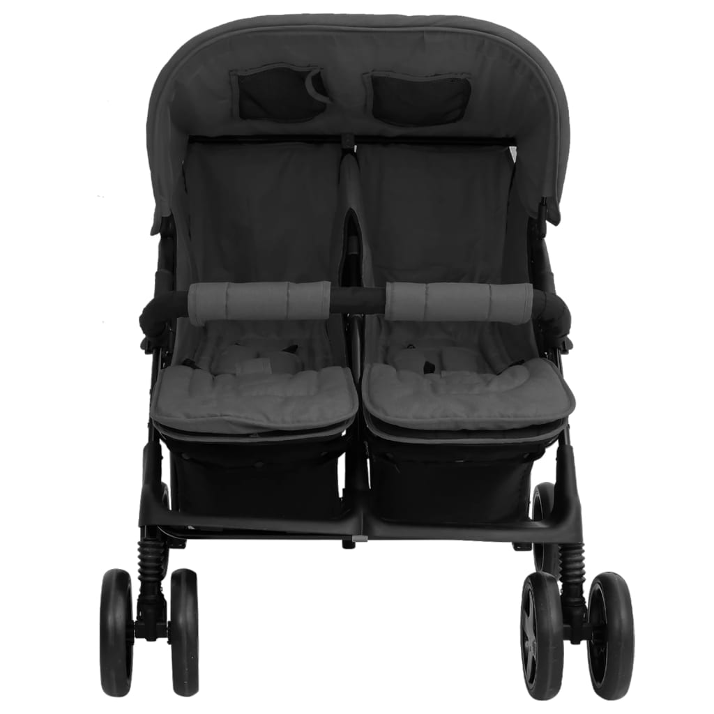 Tweelingkinderwagen staal donkergrijs is nu te koop bij PeponiXL, paradijselijk wonen!