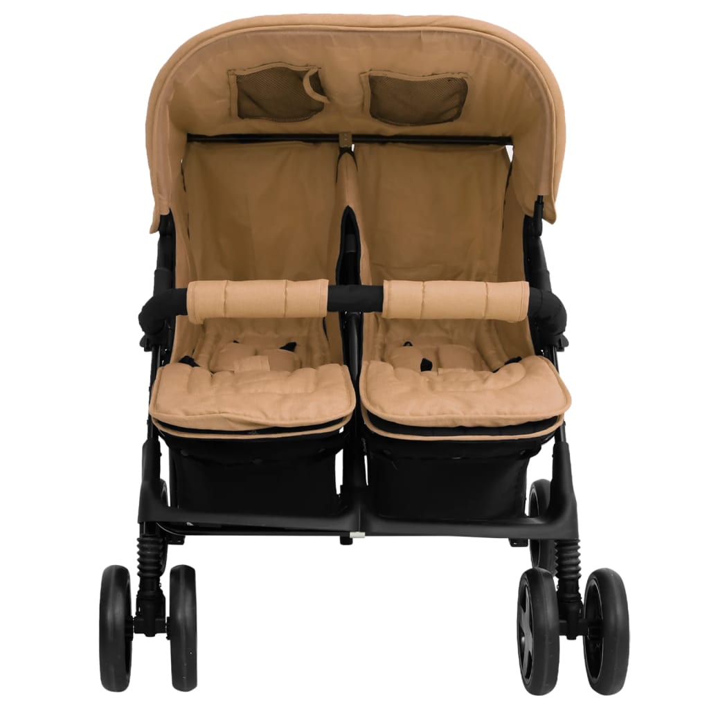 Tweelingkinderwagen staal taupe is nu te koop bij PeponiXL, paradijselijk wonen!