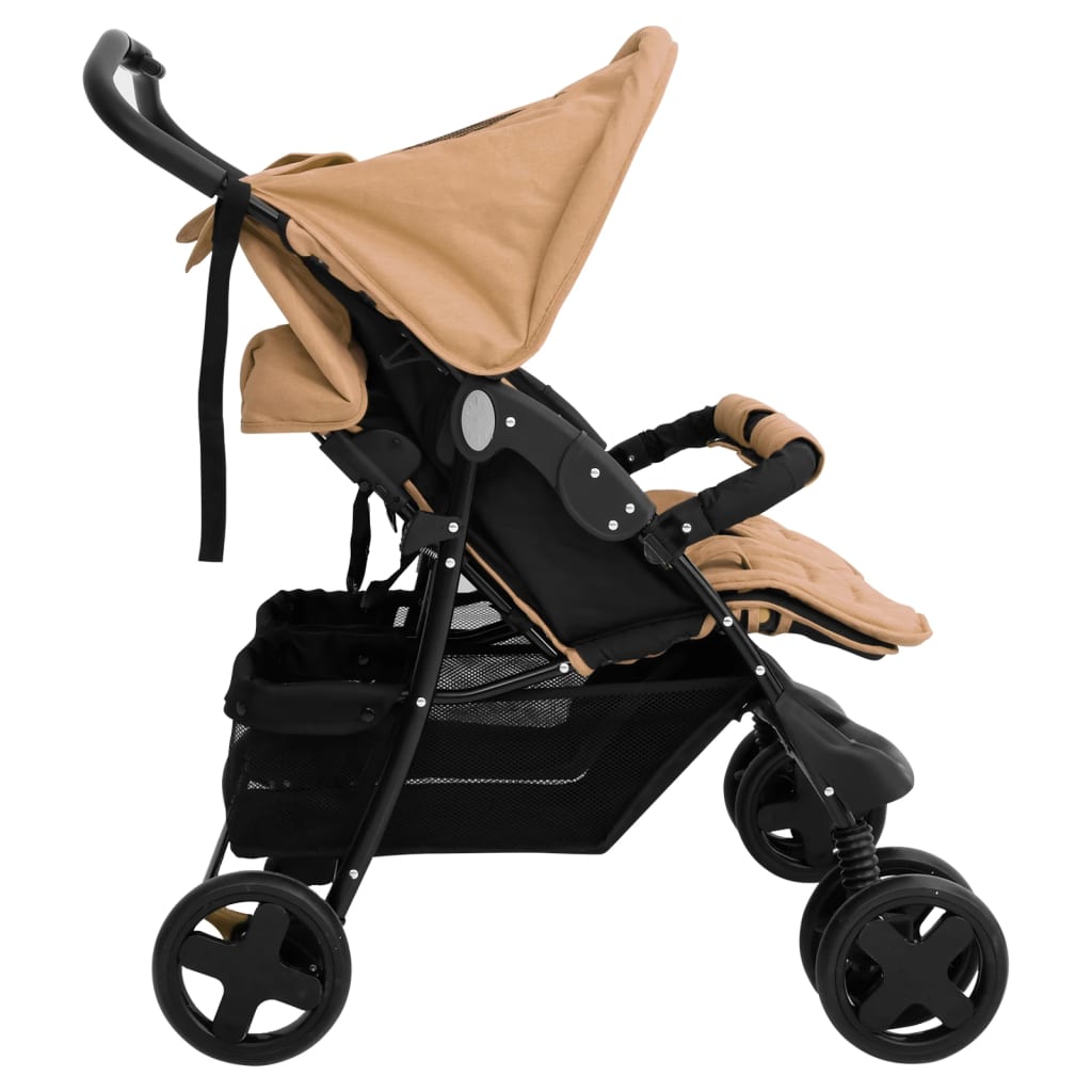 Tweelingkinderwagen staal taupe is nu te koop bij PeponiXL, paradijselijk wonen!