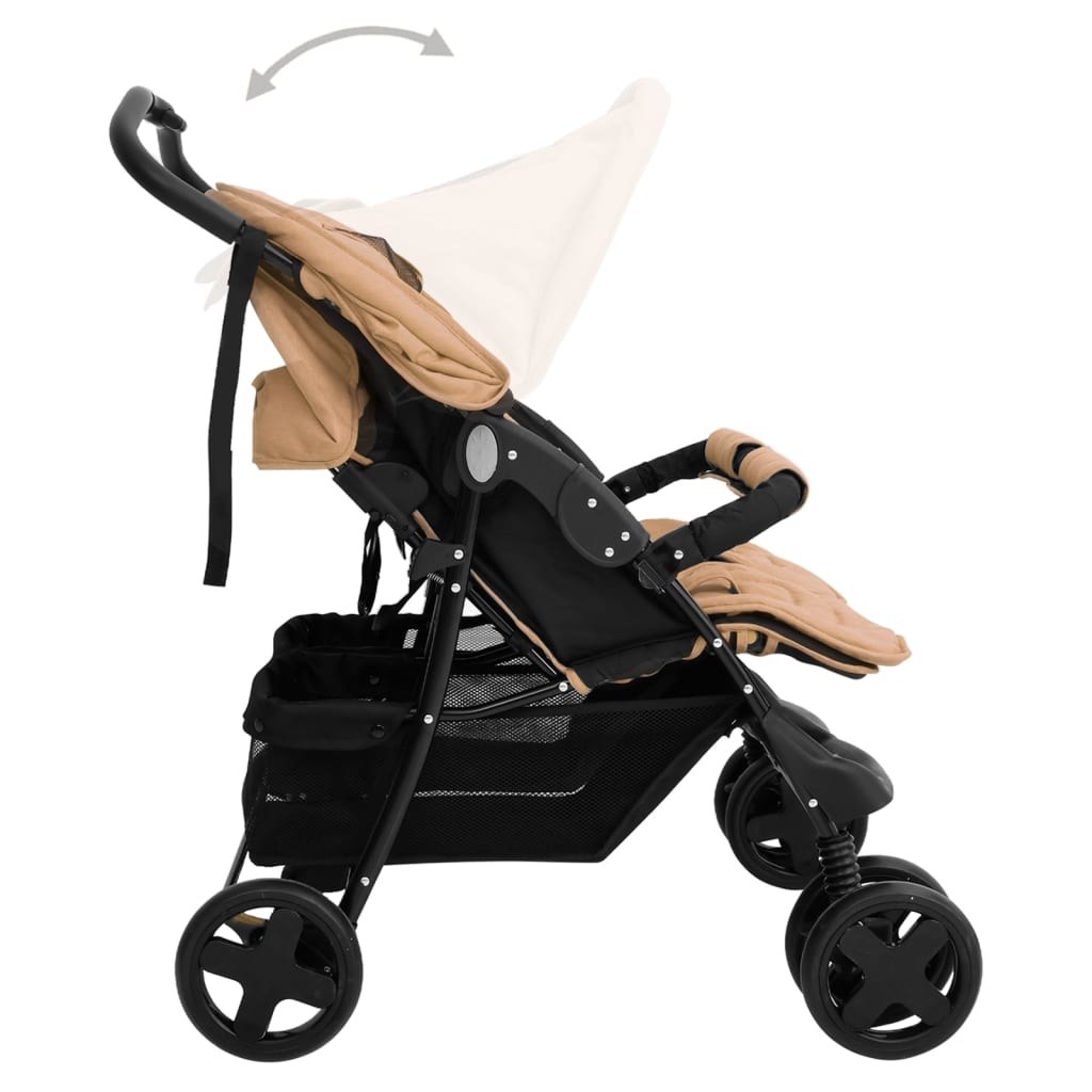 Tweelingkinderwagen staal taupe is nu te koop bij PeponiXL, paradijselijk wonen!