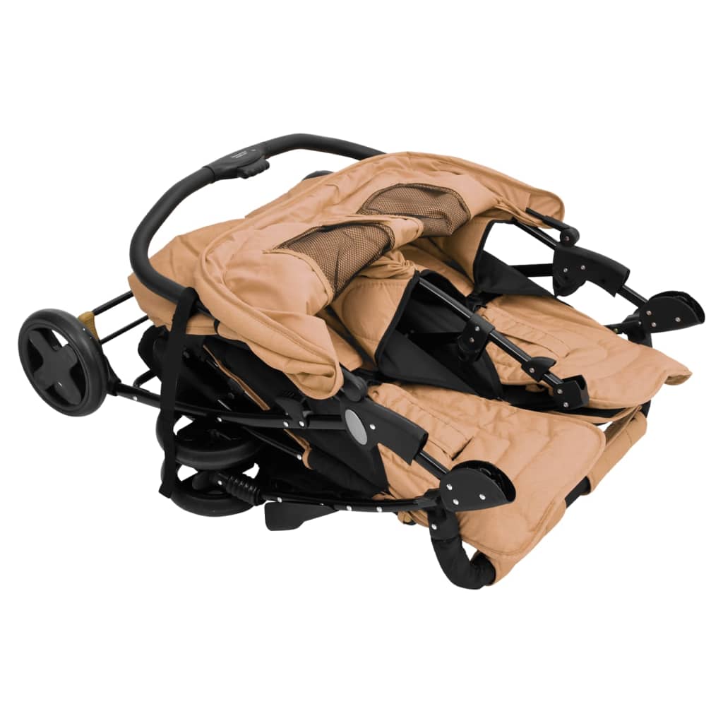 Tweelingkinderwagen staal taupe is nu te koop bij PeponiXL, paradijselijk wonen!