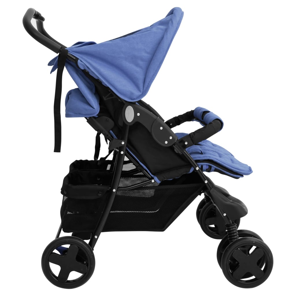 Tweelingkinderwagen staal marineblauw is nu te koop bij PeponiXL, paradijselijk wonen!