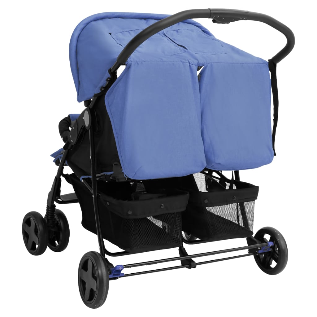 Tweelingkinderwagen staal marineblauw is nu te koop bij PeponiXL, paradijselijk wonen!