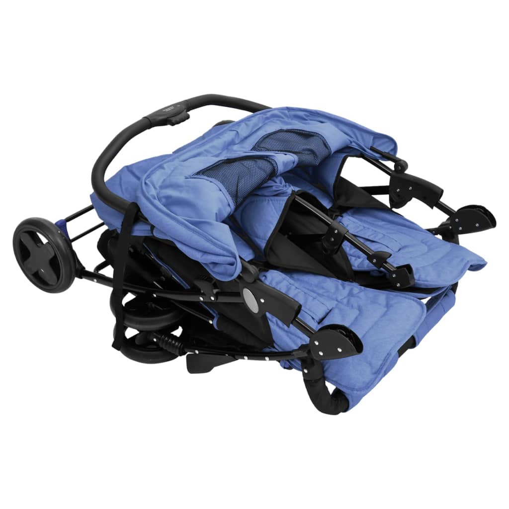 Tweelingkinderwagen staal marineblauw is nu te koop bij PeponiXL, paradijselijk wonen!