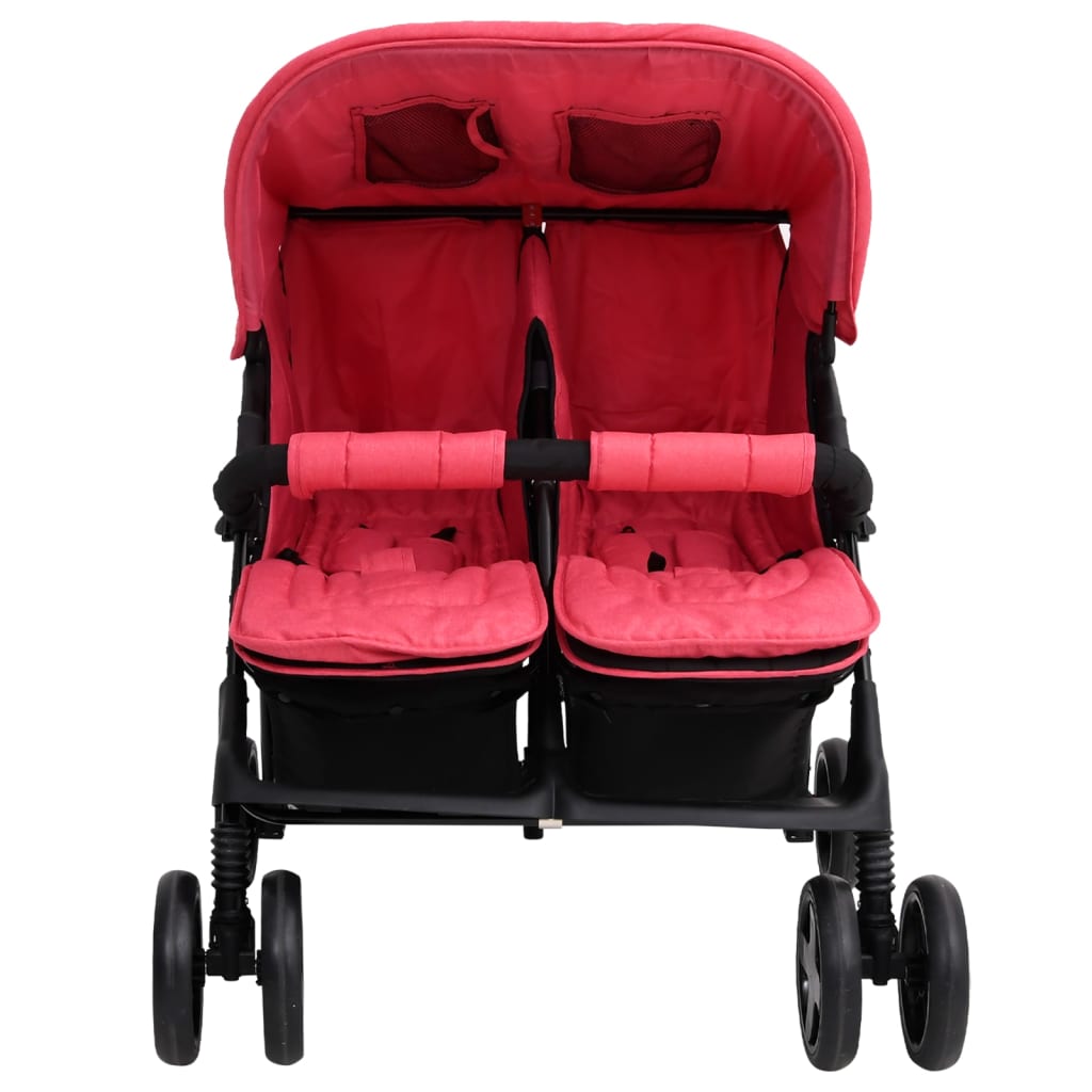 Tweelingkinderwagen staal rood is nu te koop bij PeponiXL, paradijselijk wonen!