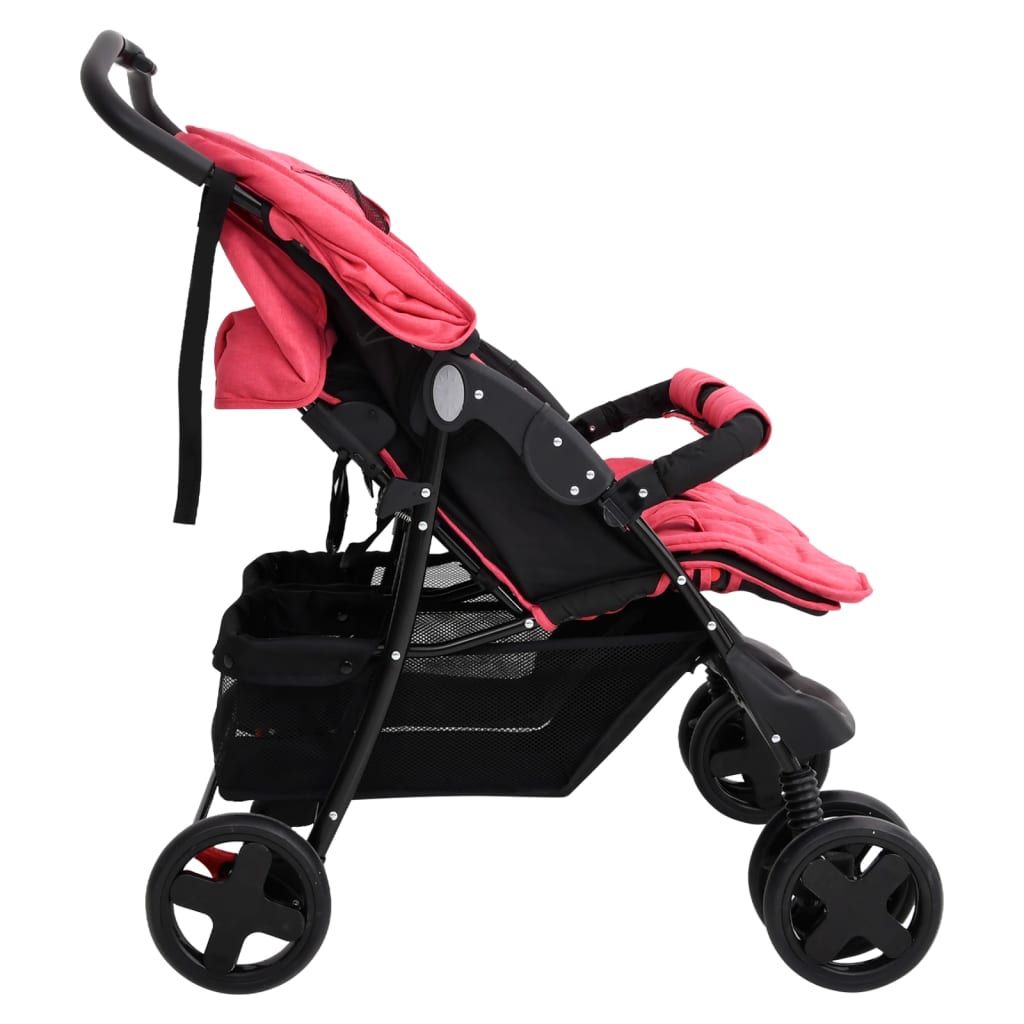 Tweelingkinderwagen staal rood is nu te koop bij PeponiXL, paradijselijk wonen!