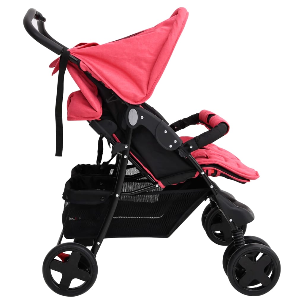 Tweelingkinderwagen staal rood is nu te koop bij PeponiXL, paradijselijk wonen!