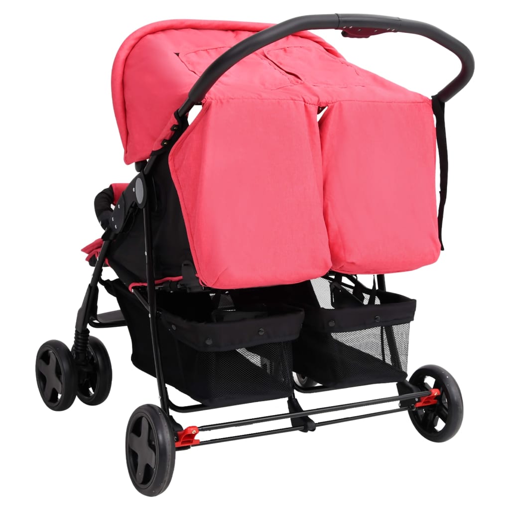 Tweelingkinderwagen staal rood is nu te koop bij PeponiXL, paradijselijk wonen!