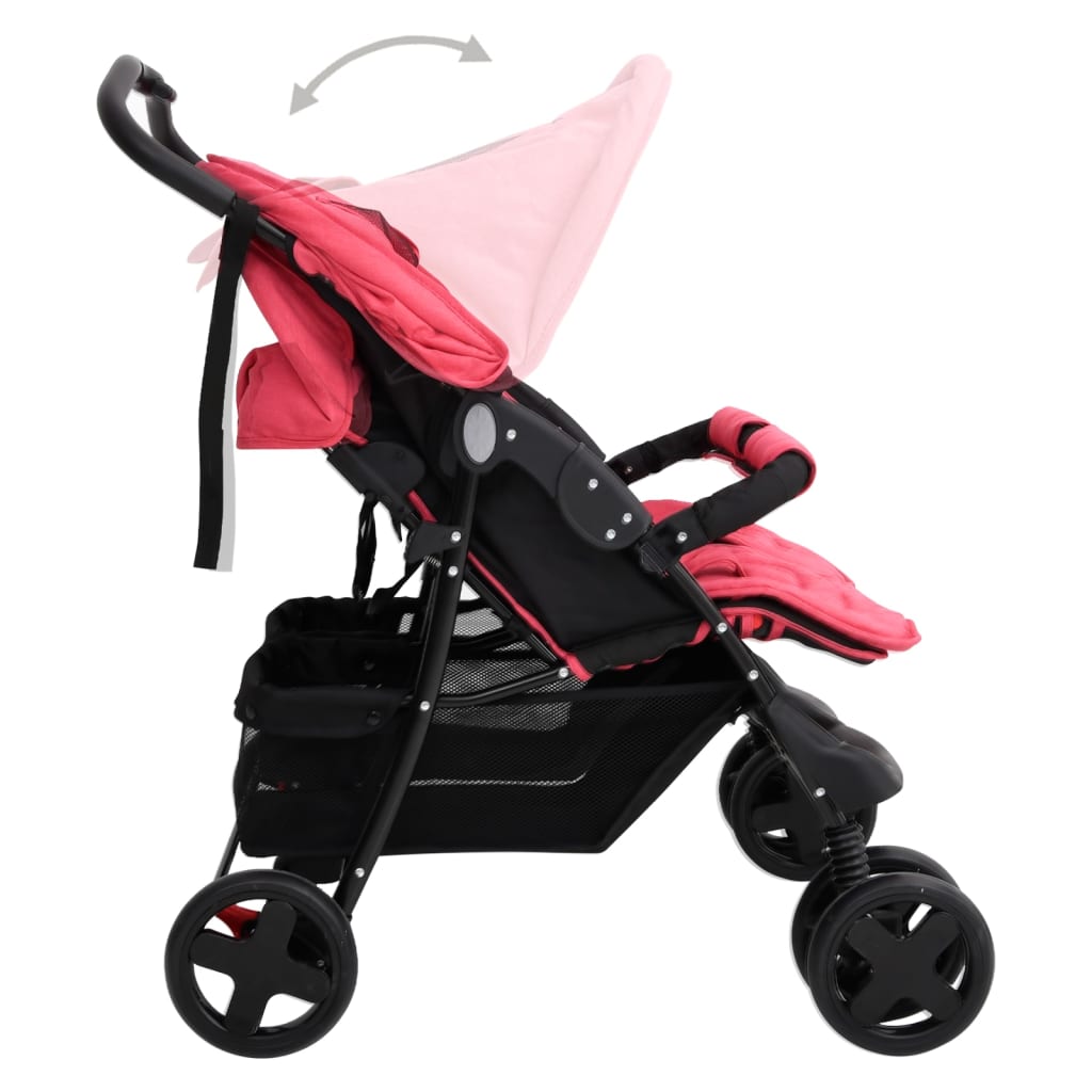 Tweelingkinderwagen staal rood is nu te koop bij PeponiXL, paradijselijk wonen!