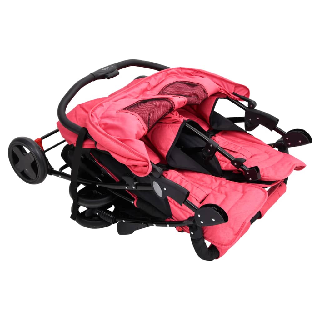 Tweelingkinderwagen staal rood is nu te koop bij PeponiXL, paradijselijk wonen!