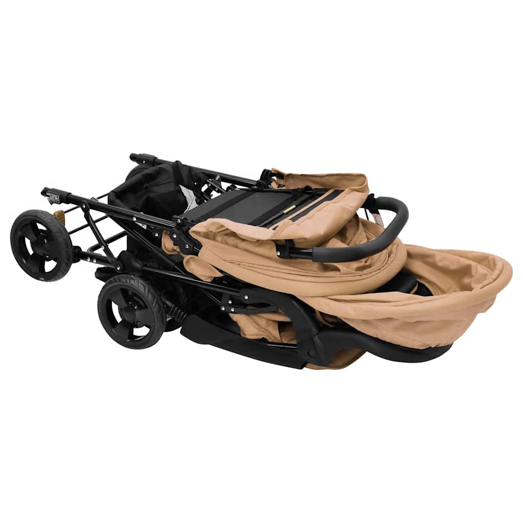Tweelingkinderwagen tandem staal taupe is nu te koop bij PeponiXL, paradijselijk wonen!