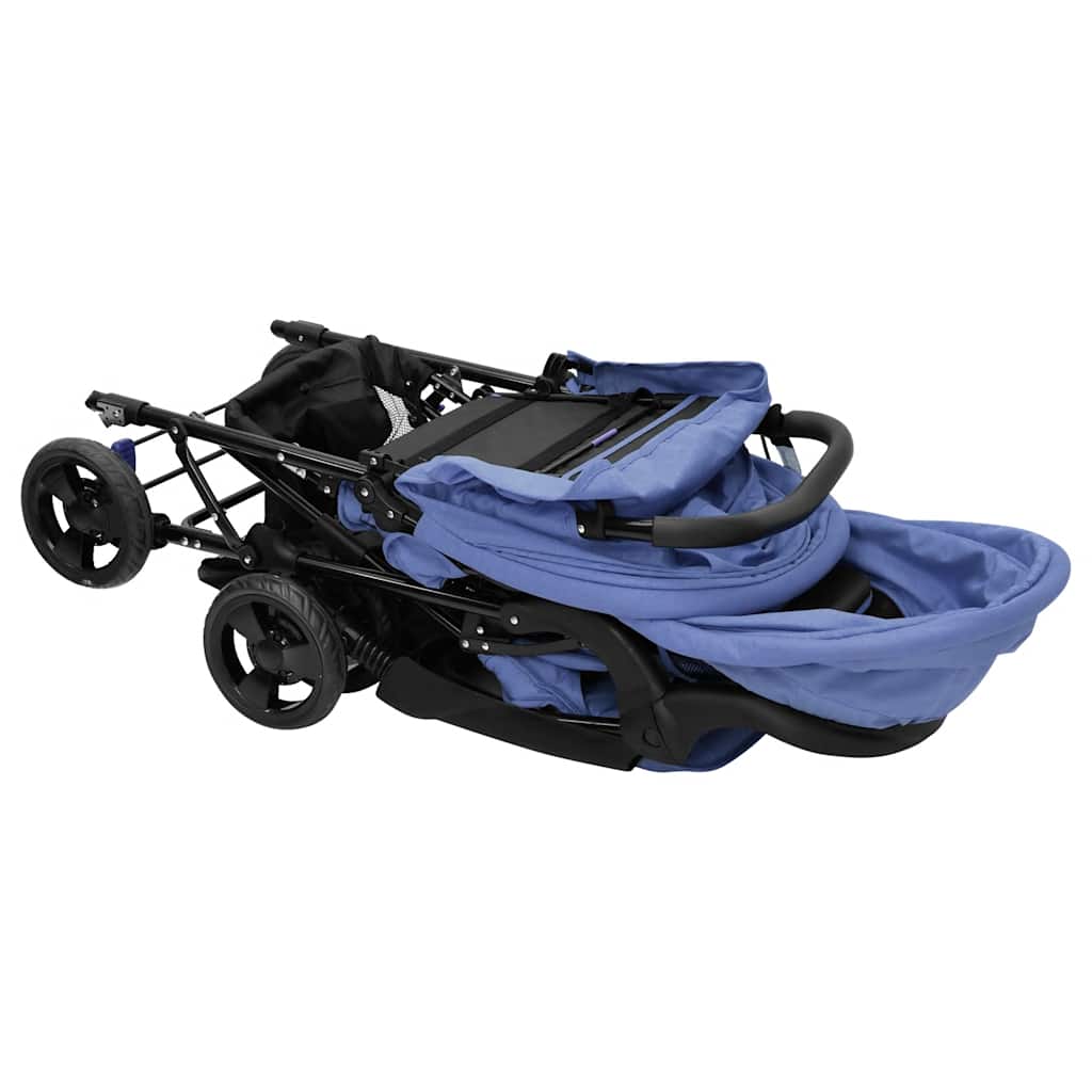 Tweelingkinderwagen tandem staal marineblauw is nu te koop bij PeponiXL, paradijselijk wonen!