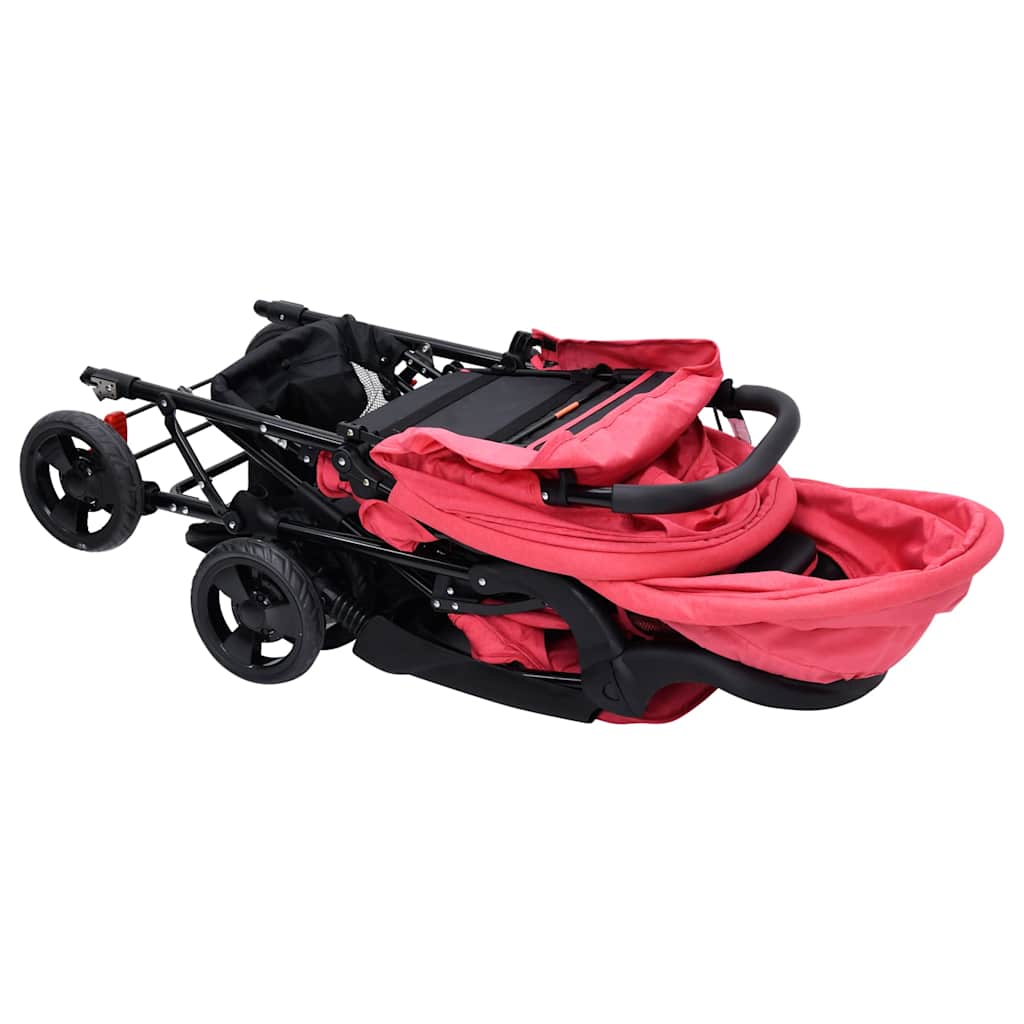 Tweelingkinderwagen tandem staal rood is nu te koop bij PeponiXL, paradijselijk wonen!