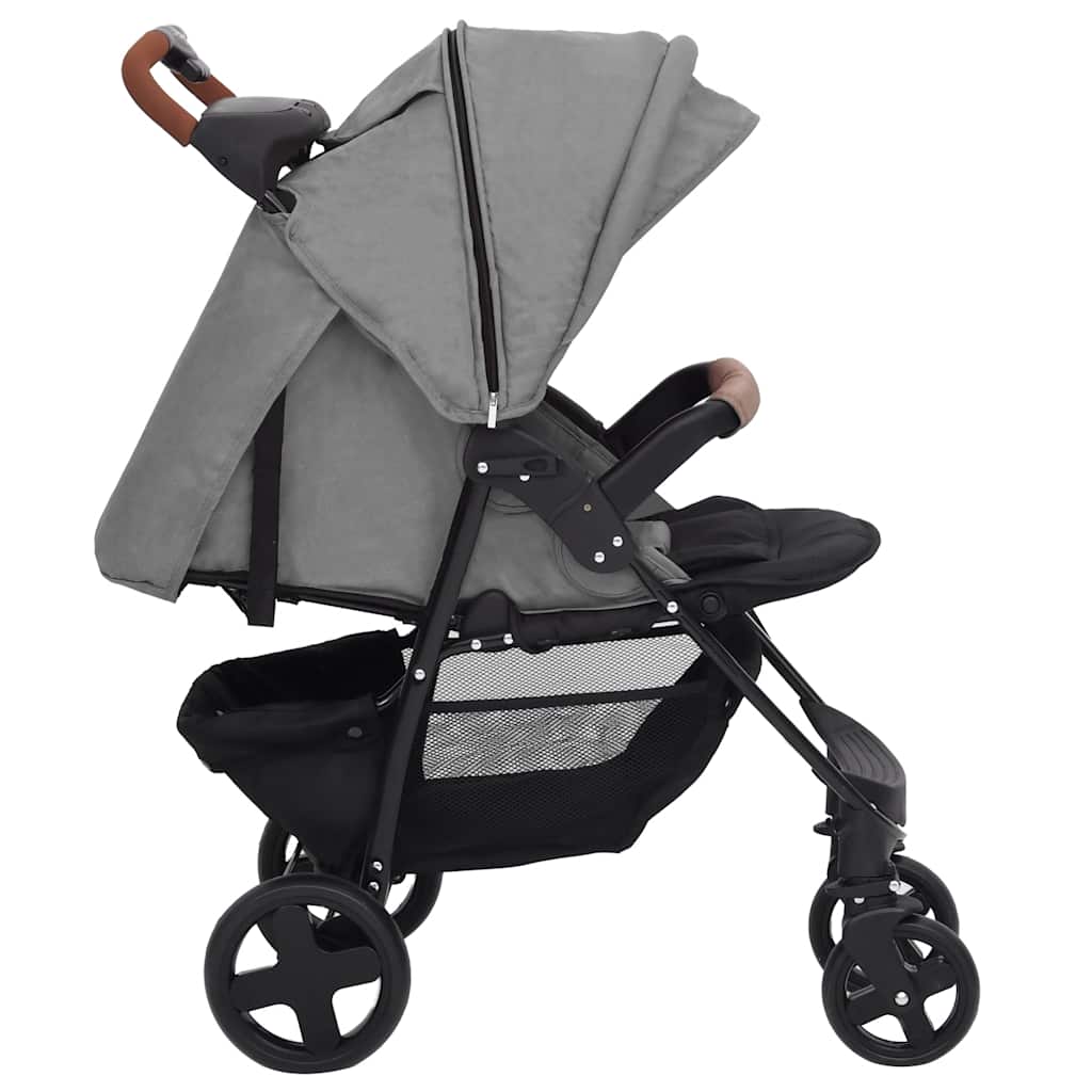 Kinderwagen 2-in-1 staal lichtgrijs is nu te koop bij PeponiXL, paradijselijk wonen!