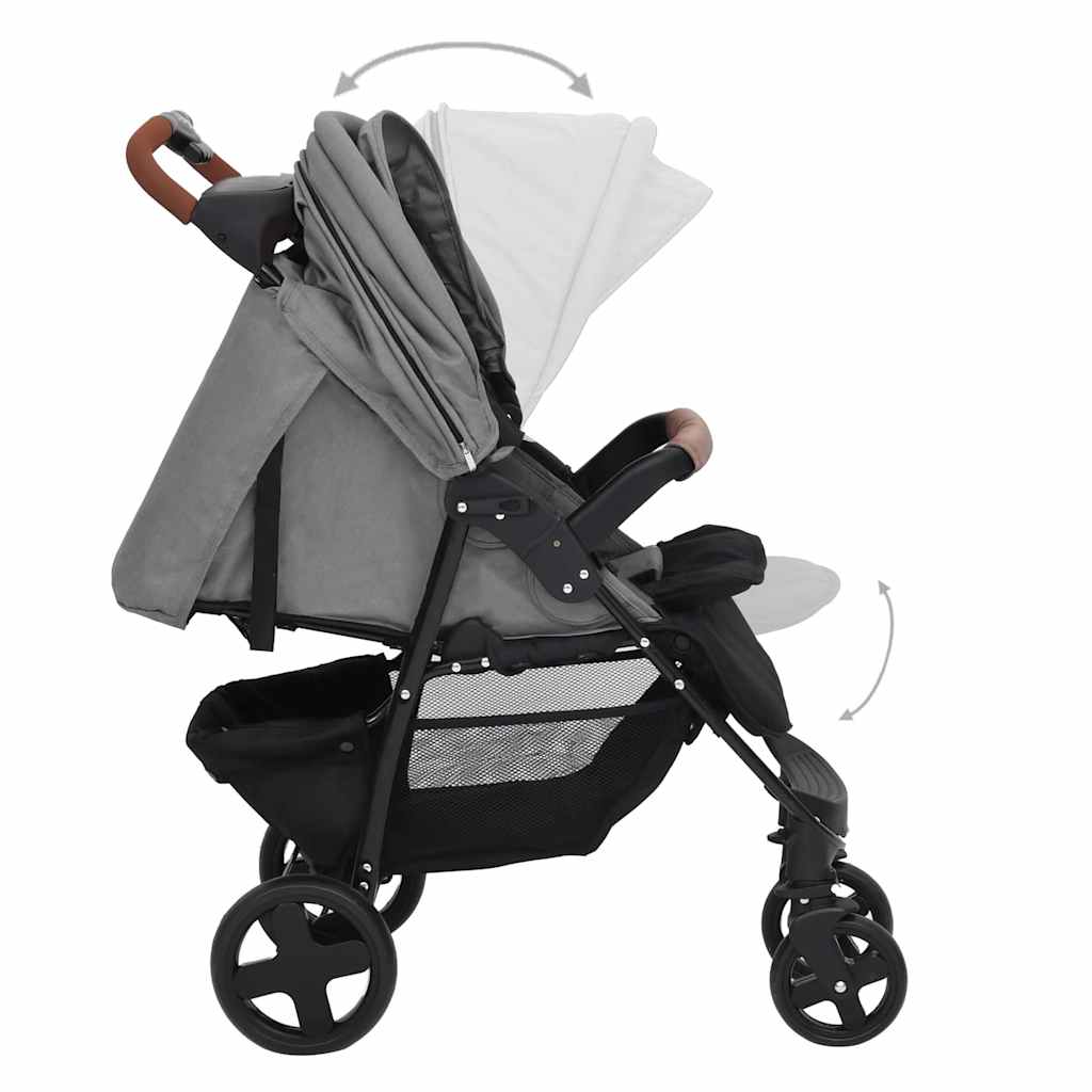 Kinderwagen 2-in-1 staal lichtgrijs is nu te koop bij PeponiXL, paradijselijk wonen!