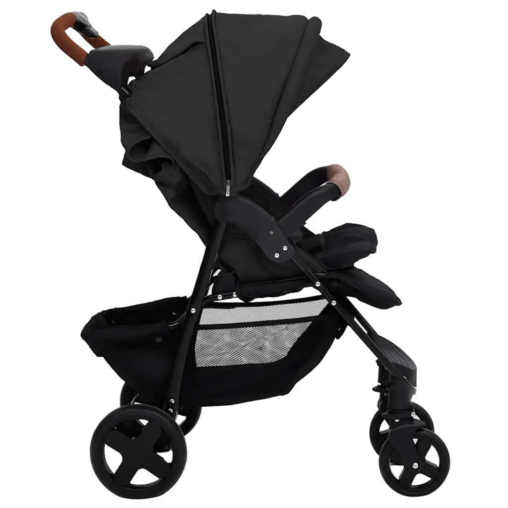 Kinderwagen 2-in-1 staal antracietkleurig is nu te koop bij PeponiXL, paradijselijk wonen!