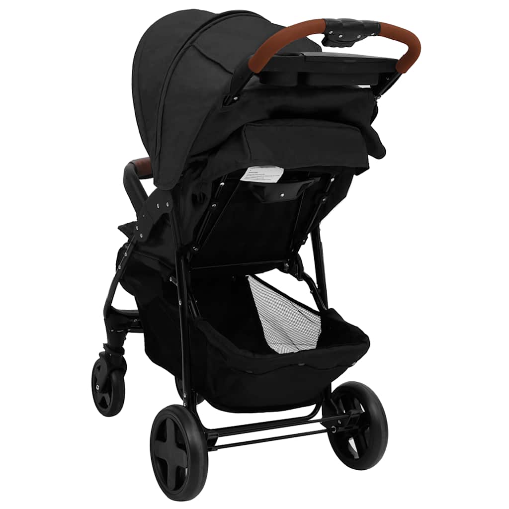 Kinderwagen 2-in-1 staal antracietkleurig is nu te koop bij PeponiXL, paradijselijk wonen!