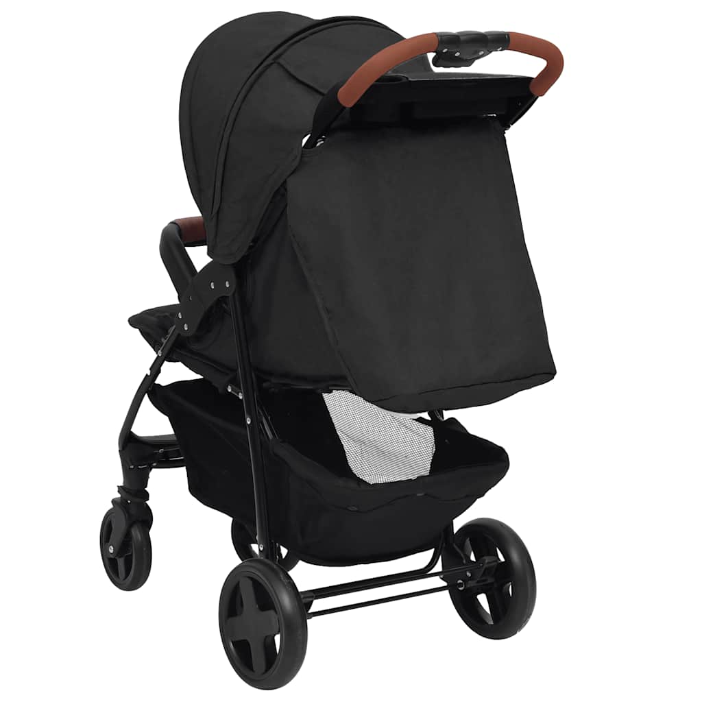 Kinderwagen 2-in-1 staal antracietkleurig is nu te koop bij PeponiXL, paradijselijk wonen!