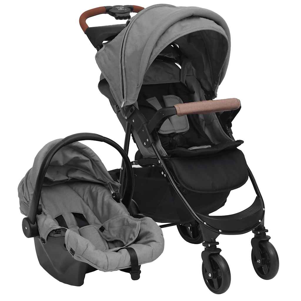 Kinderwagen 3-in-1 staal lichtgrijs is nu te koop bij PeponiXL, paradijselijk wonen!