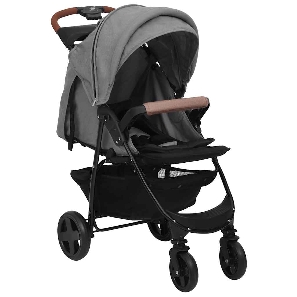 Kinderwagen 3-in-1 staal lichtgrijs is nu te koop bij PeponiXL, paradijselijk wonen!