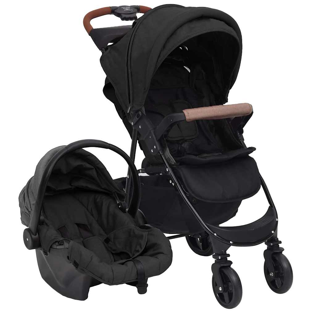 Kinderwagen 3-in-1 staal antracietkleurig is nu te koop bij PeponiXL, paradijselijk wonen!