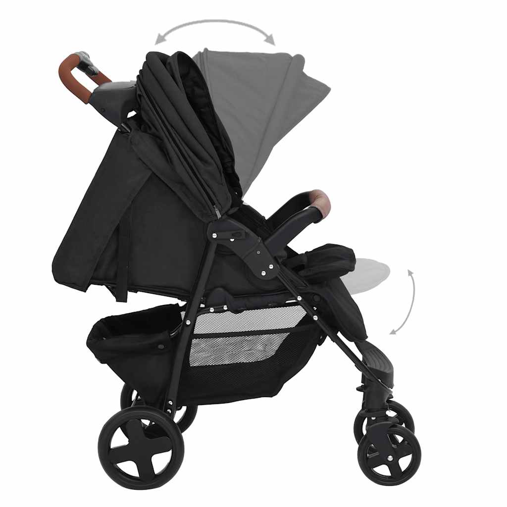 Kinderwagen 3-in-1 staal antracietkleurig is nu te koop bij PeponiXL, paradijselijk wonen!