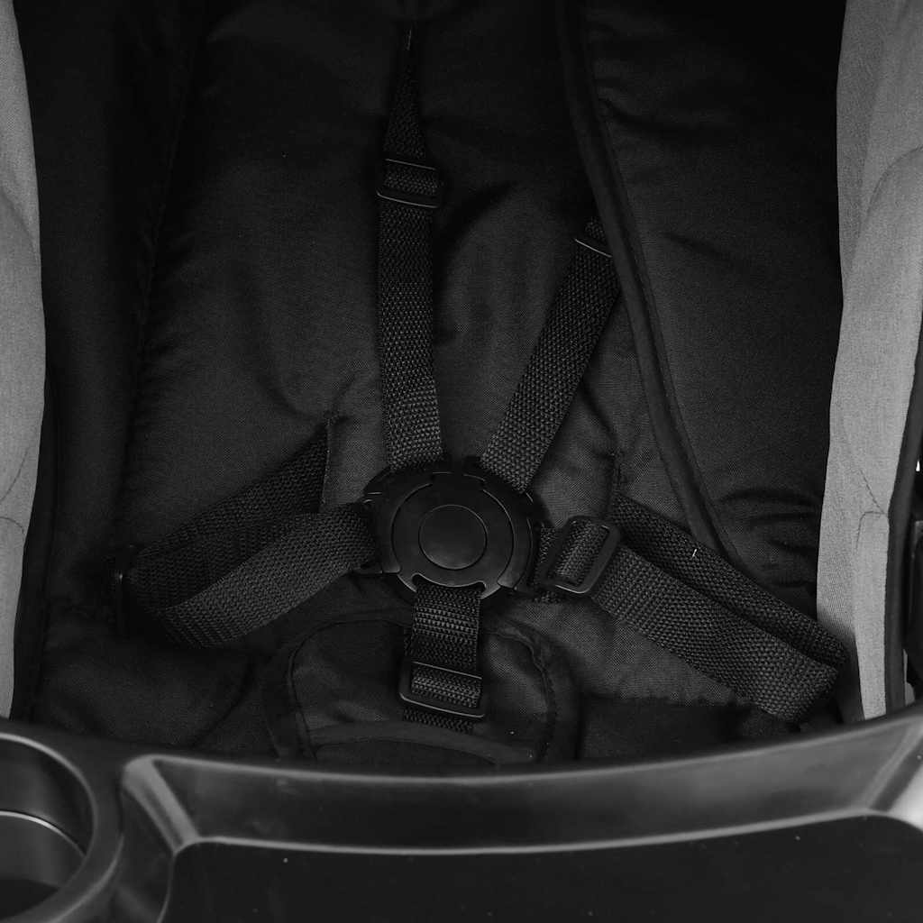 Kinderwagen 3-in-1 staal lichtgrijs en zwart is nu te koop bij PeponiXL, paradijselijk wonen!