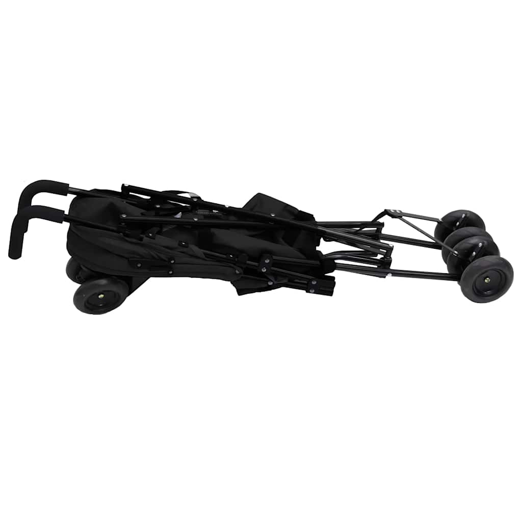 Kinderbuggy staal antracietkleurig en zwart is nu te koop bij PeponiXL, paradijselijk wonen!