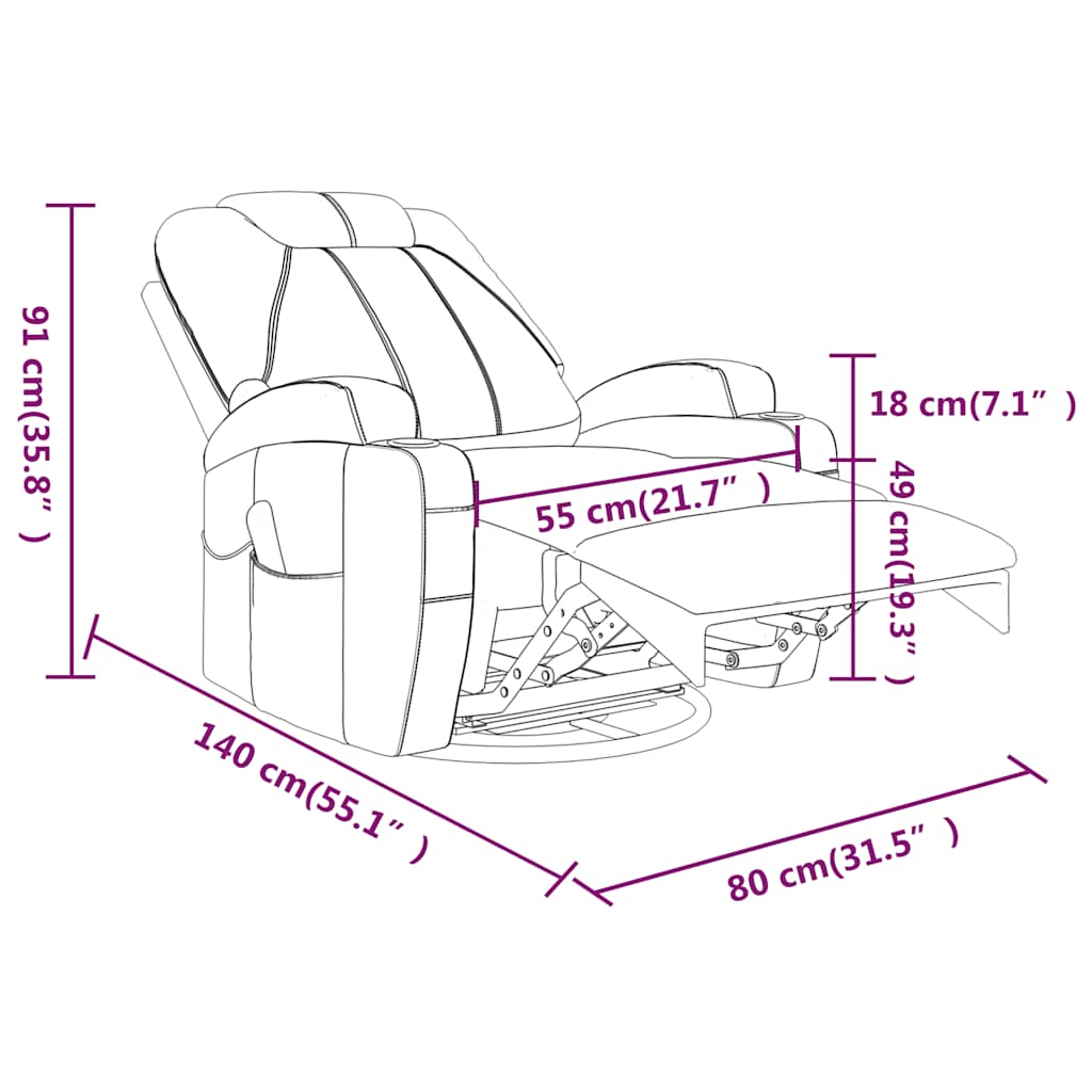 Massagestoel schommelend kunstleer antracietkleurig is nu te koop bij PeponiXL, paradijselijk wonen!