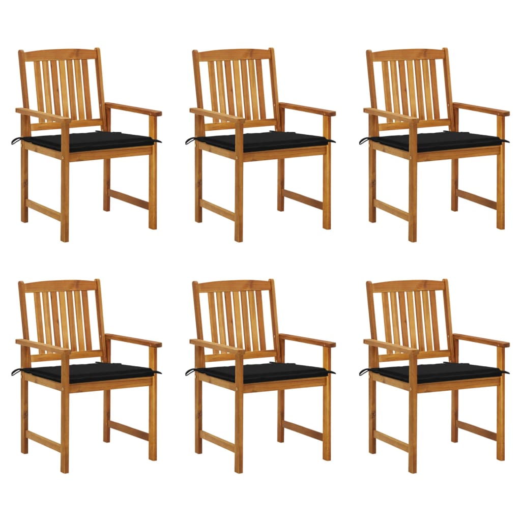 Tuinstoelen 6 st met kussens massief acaciahout is nu te koop bij PeponiXL, paradijselijk wonen!
