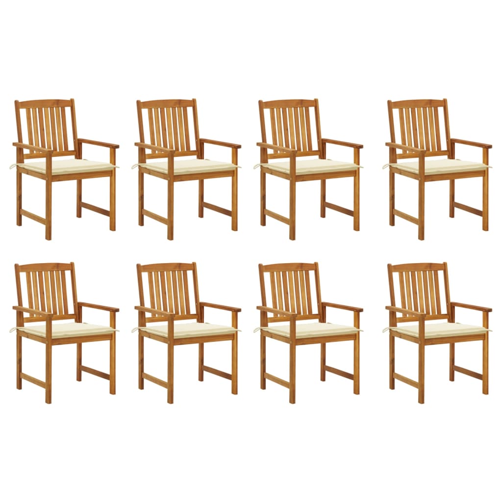 Tuinstoelen 8 st met kussens massief acaciahout is nu te koop bij PeponiXL, paradijselijk wonen!