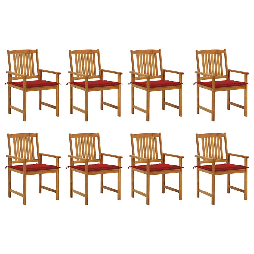 Tuinstoelen 8 st met kussens massief acaciahout is nu te koop bij PeponiXL, paradijselijk wonen!