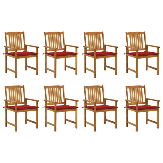 Tuinstoelen 8 st met kussens massief acaciahout is nu te koop bij PeponiXL, paradijselijk wonen!