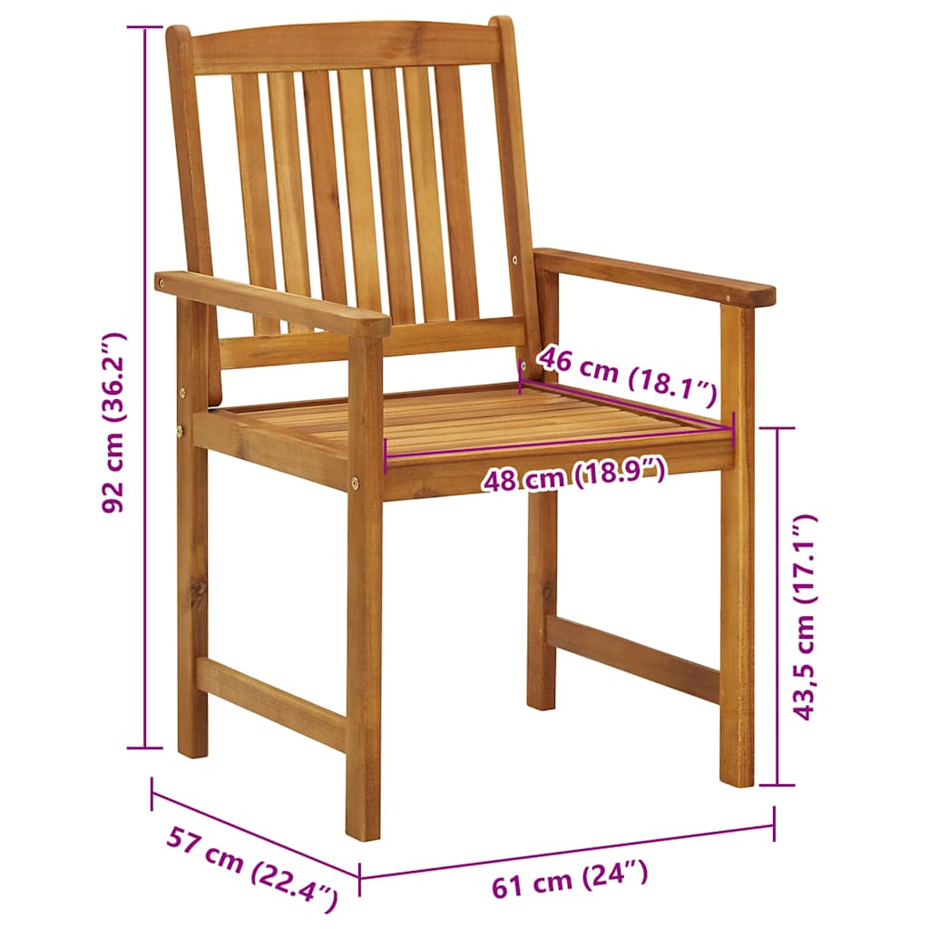 Tuinstoelen 8 st met kussens massief acaciahout is nu te koop bij PeponiXL, paradijselijk wonen!