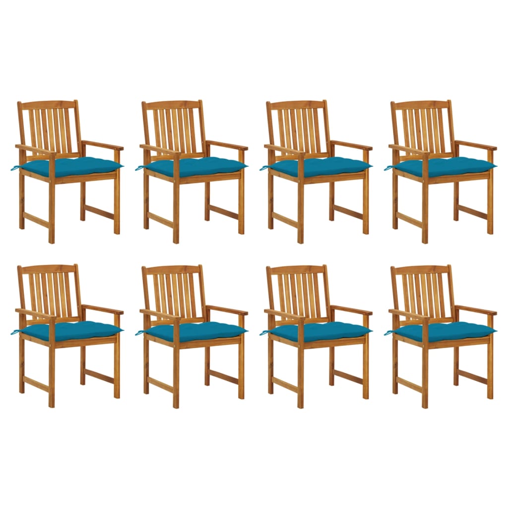Tuinstoelen 8 st met kussens massief acaciahout is nu te koop bij PeponiXL, paradijselijk wonen!