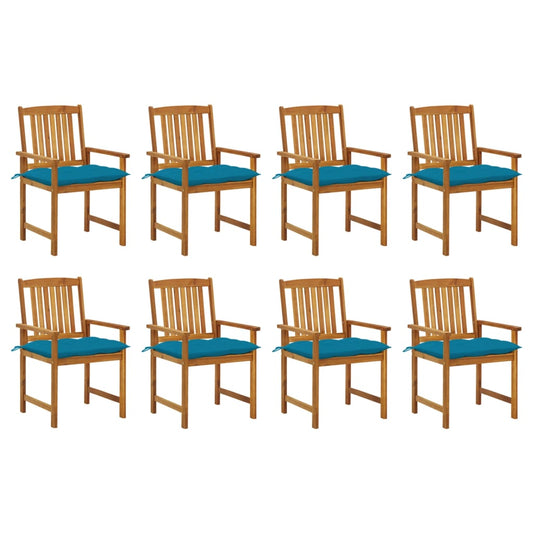 Tuinstoelen 8 st met kussens massief acaciahout is nu te koop bij PeponiXL, paradijselijk wonen!