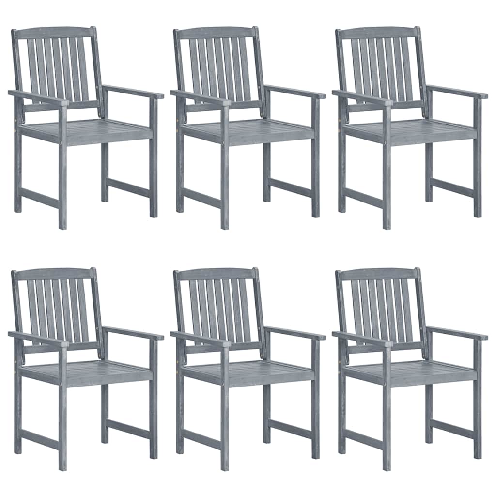 Tuinstoelen 6 st met kussens massief acaciahout grijs is nu te koop bij PeponiXL, paradijselijk wonen!