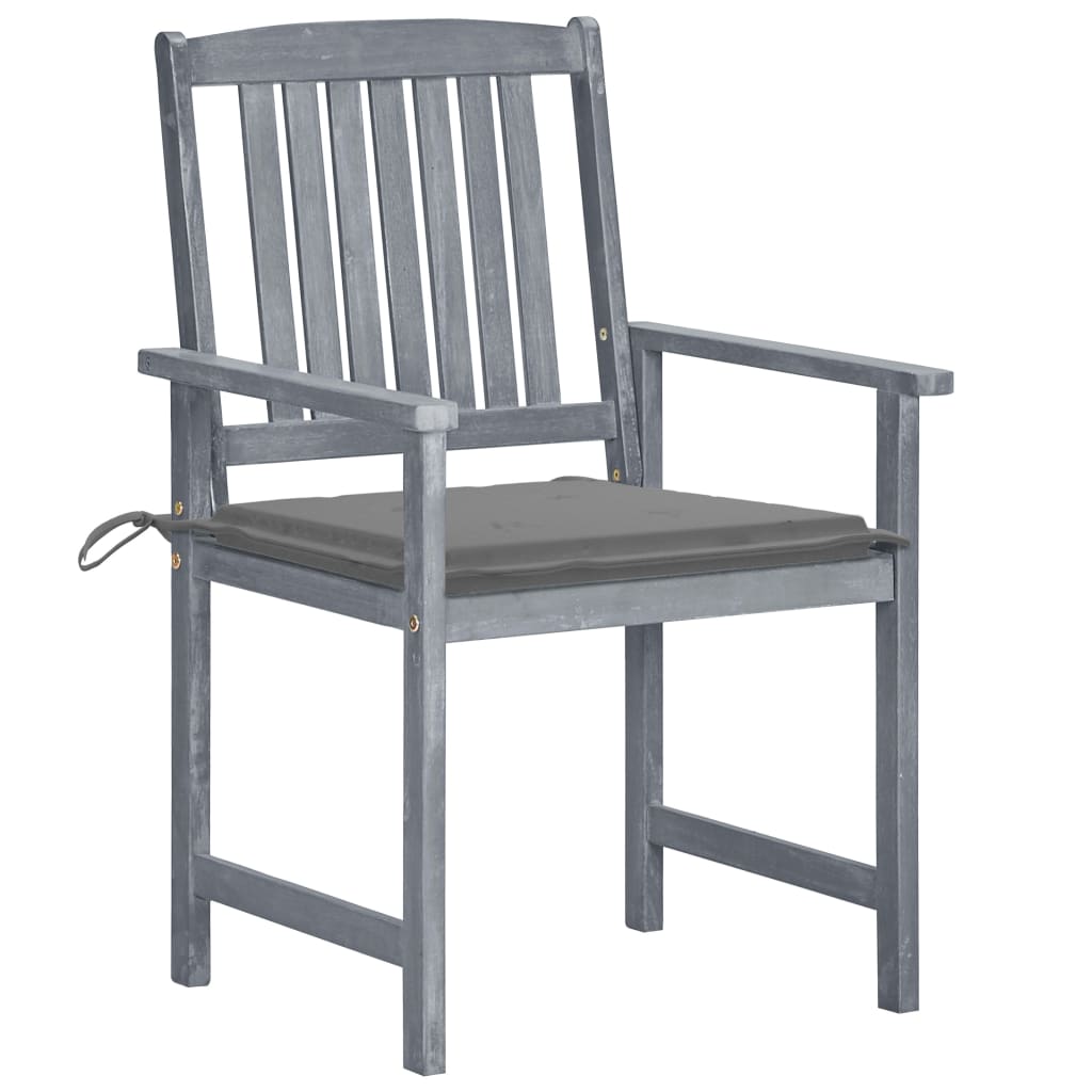 Tuinstoelen 6 st met kussens massief acaciahout grijs is nu te koop bij PeponiXL, paradijselijk wonen!