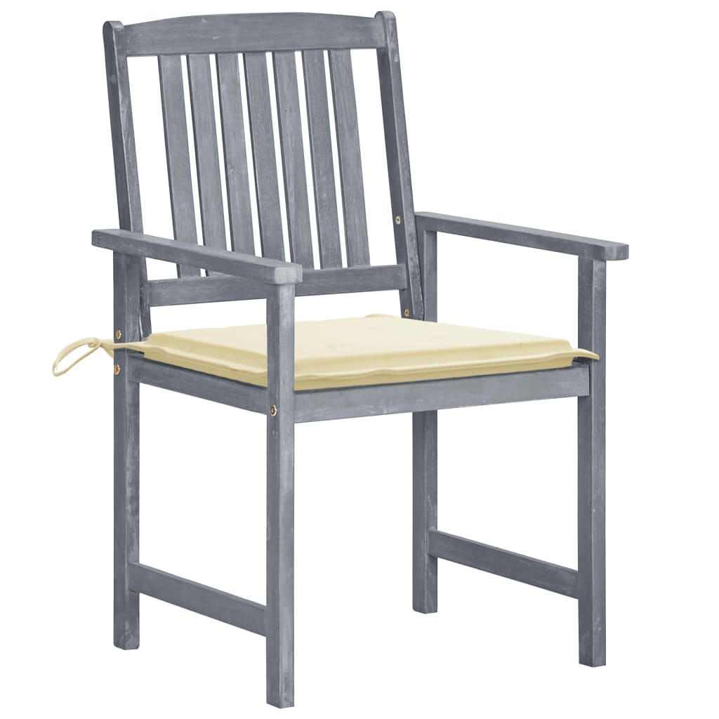 Tuinstoelen 6 st met kussens massief acaciahout grijs is nu te koop bij PeponiXL, paradijselijk wonen!