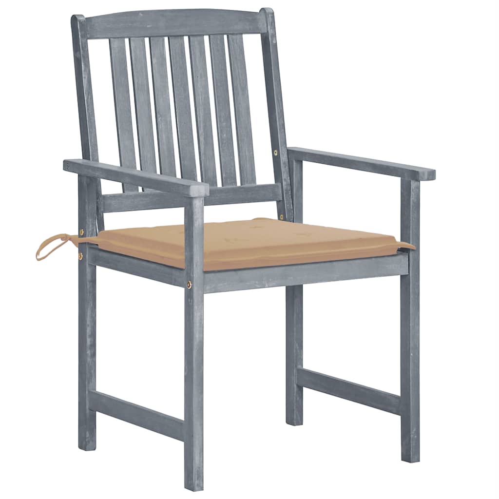 Tuinstoelen 6 st met kussens massief acaciahout grijs is nu te koop bij PeponiXL, paradijselijk wonen!