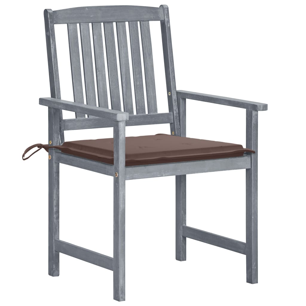 Tuinstoelen 6 st met kussens massief acaciahout grijs is nu te koop bij PeponiXL, paradijselijk wonen!