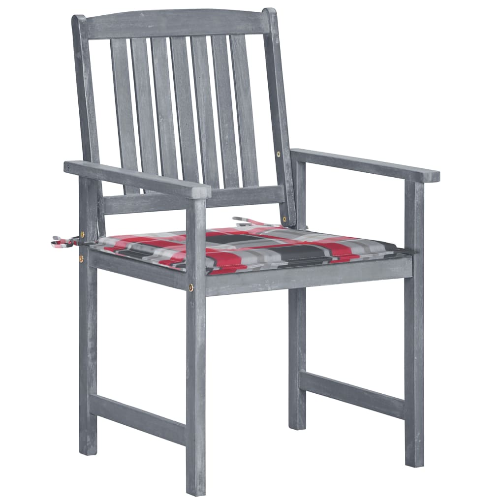 Tuinstoelen 6 st met kussens massief acaciahout grijs is nu te koop bij PeponiXL, paradijselijk wonen!